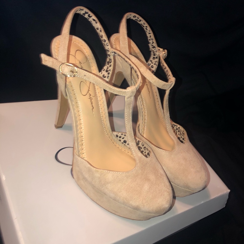 Jessica Simpson Cocoa Kid Suede Heels/Size 8.5